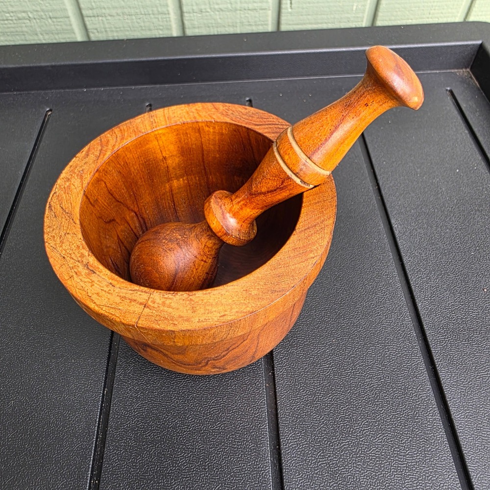 Oliv-Art Mortar and Pestle Set Brown Olive Wood Handcrafted Spain